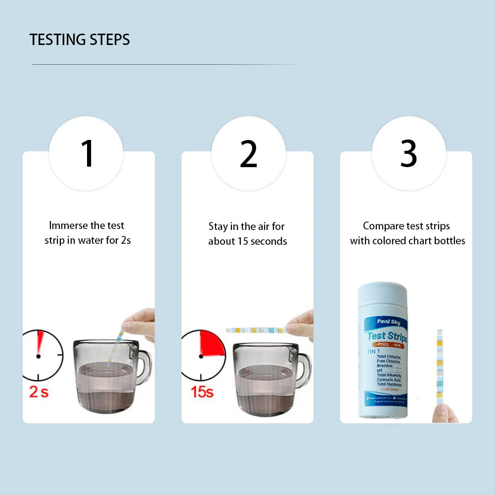 7 in 1 Swimming Pool PH Test Paper