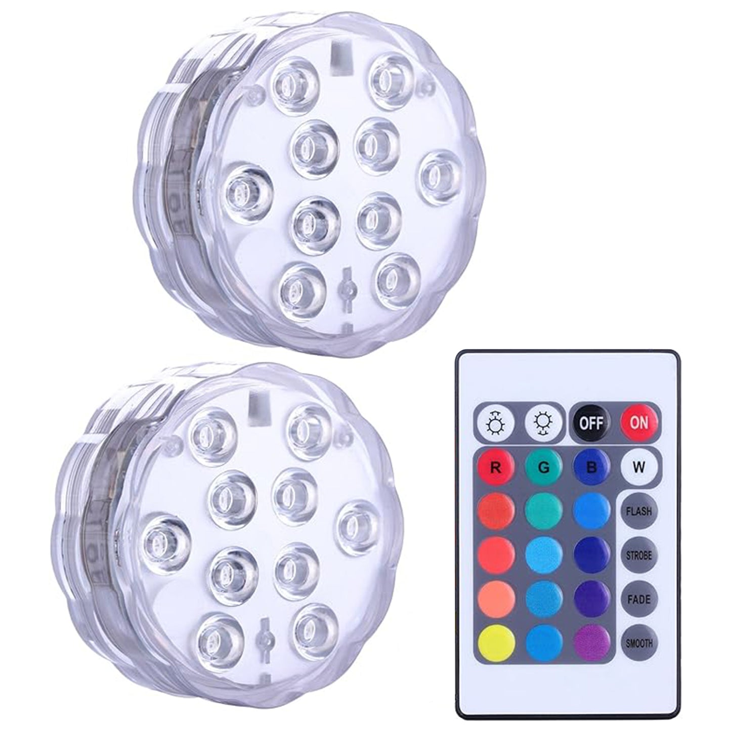 Tropi-Clear LED Pool Lights with Remote,16-Color Waterproof Submersible Pool Light for Pools, Hot Tubs, Decoration and Parties,2-Pack