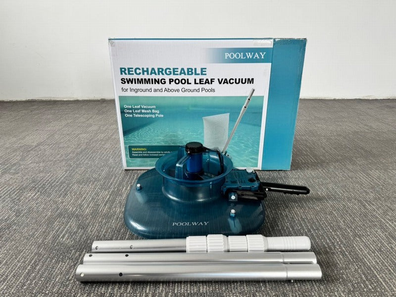 Poolway Rechargeable Cordless Swimming Pool Leaf Vacuum with Telescopic Pole