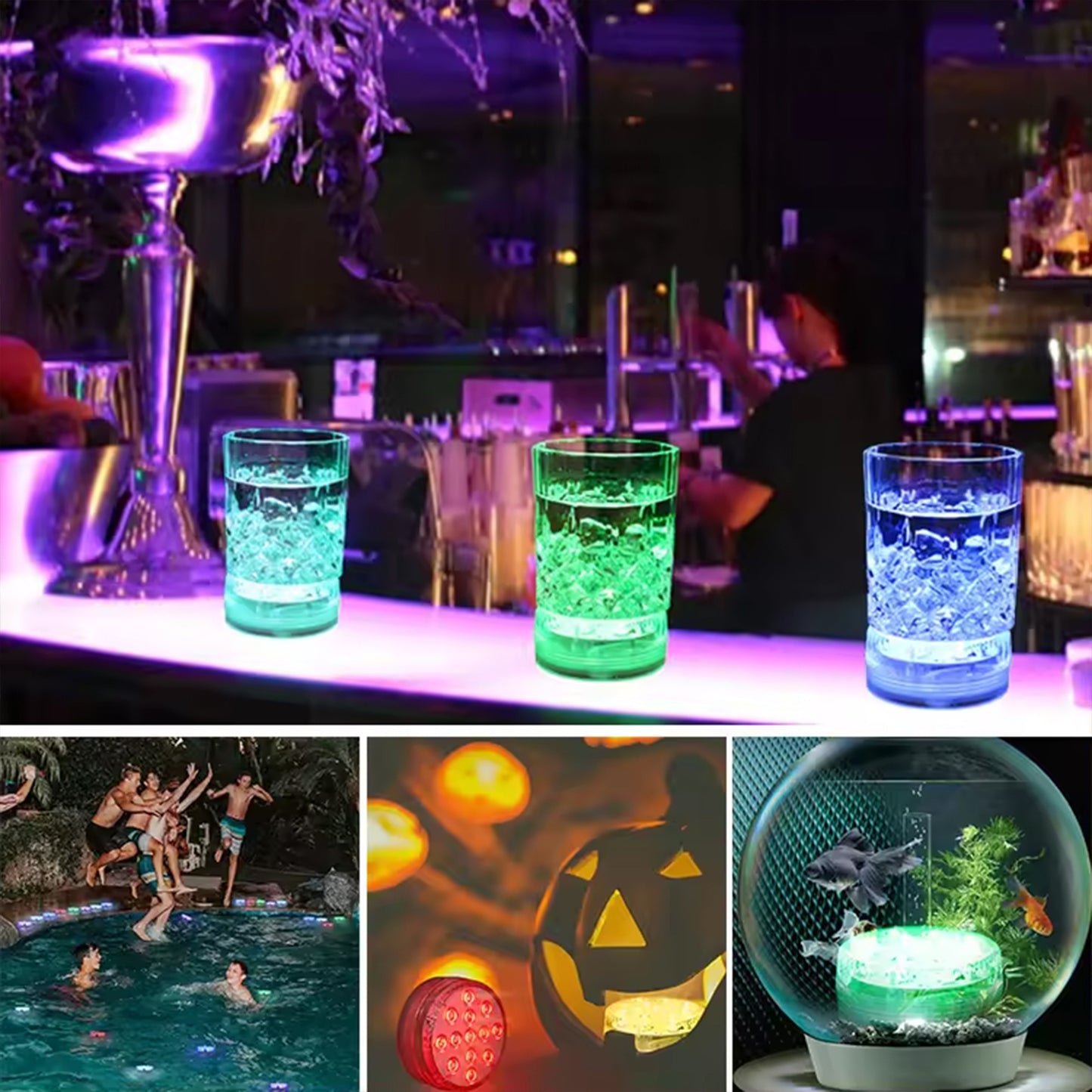 Tropi-Clear LED Pool Lights with Remote,16-Color Waterproof Submersible Pool Light for Pools, Hot Tubs, Decoration and Parties,2-Pack