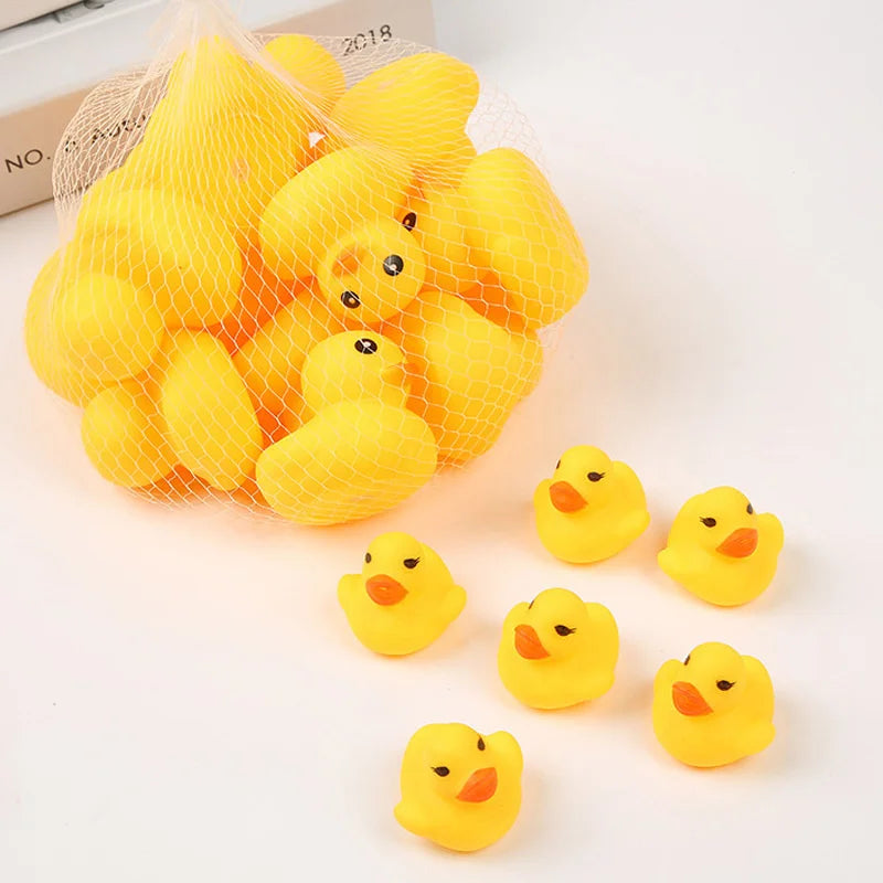 15-120pcs 3.5/5CM Squeaky Rubber Duck Duckie Float Bath Toys Baby