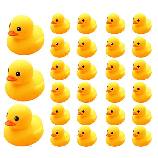 15-120pcs 3.5/5CM Squeaky Rubber Duck Duckie Float Bath Toys Baby
