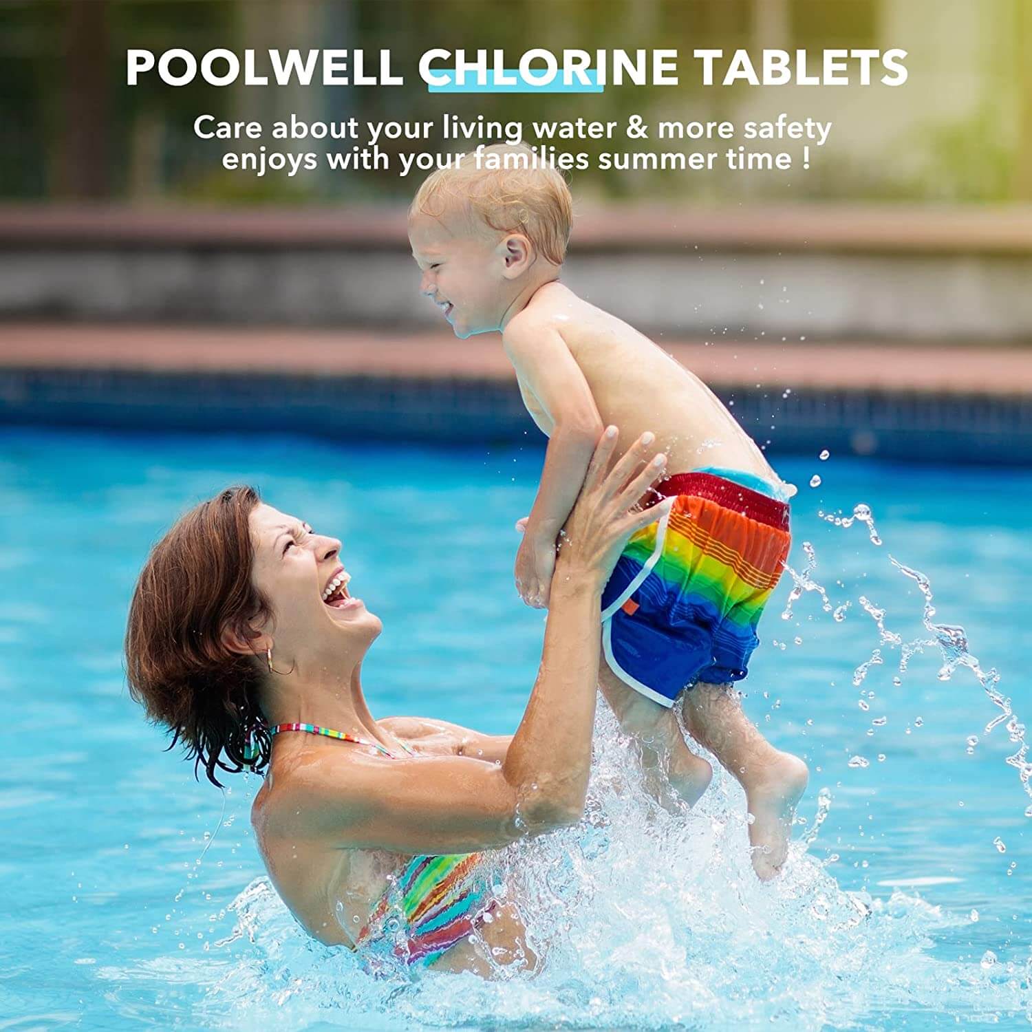 Chlorine Tablets 3 inch, Long Lasting 90% Stabilized Available Chlorine Tabs for Pool, Hot Tubs, Spa
