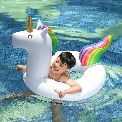 Giant Unicorn For Adults Kids Inflatable Swimming Ring Tube Floating Outdoor Swimming Seat Pool Beach Party Water Sports Toys