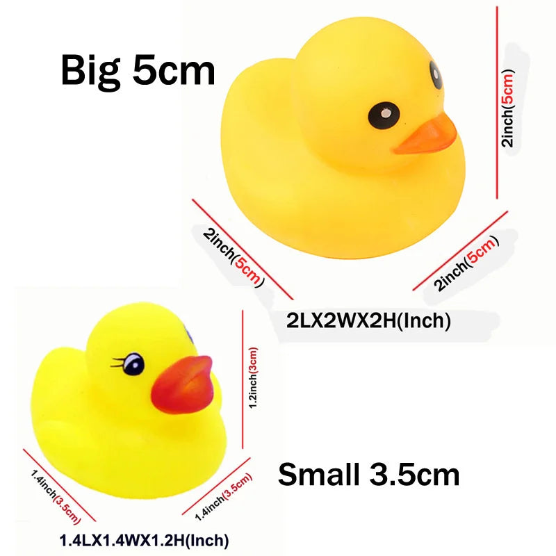 15-120pcs 3.5/5CM Squeaky Rubber Duck Duckie Float Bath Toys Baby