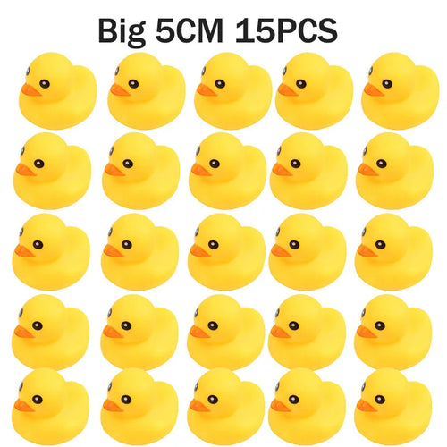 15-120pcs 3.5/5CM Squeaky Rubber Duck Duckie Float Bath Toys Baby