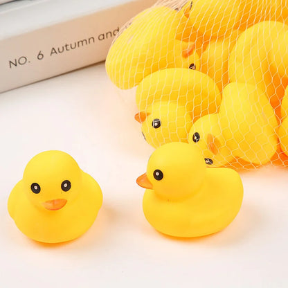 15-120pcs 3.5/5CM Squeaky Rubber Duck Duckie Float Bath Toys Baby