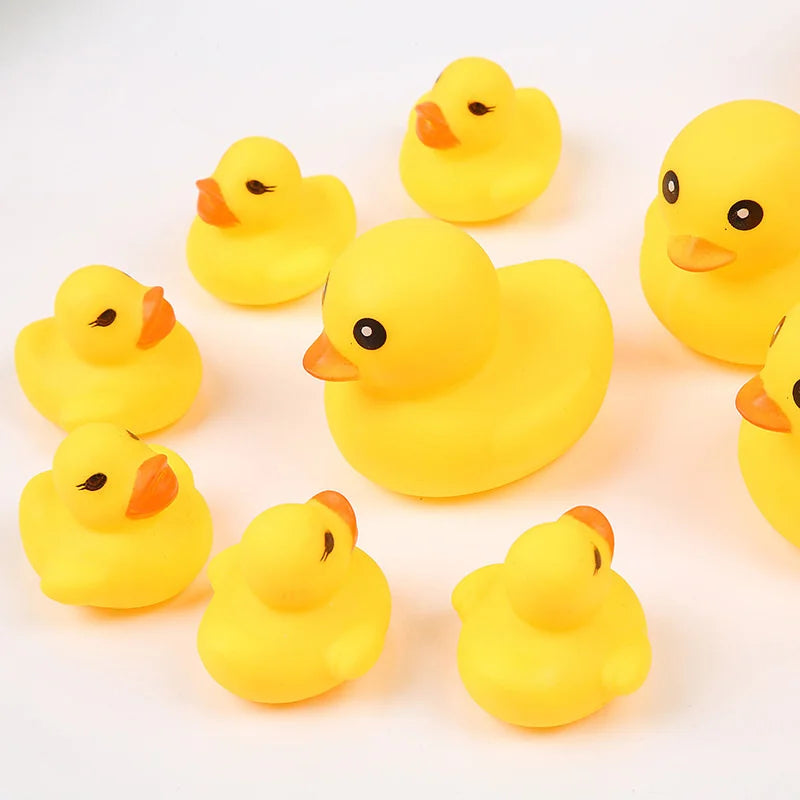 15-120pcs 3.5/5CM Squeaky Rubber Duck Duckie Float Bath Toys Baby