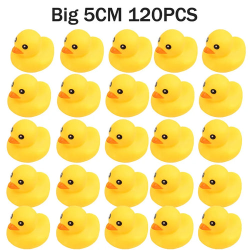 15-120pcs 3.5/5CM Squeaky Rubber Duck Duckie Float Bath Toys Baby